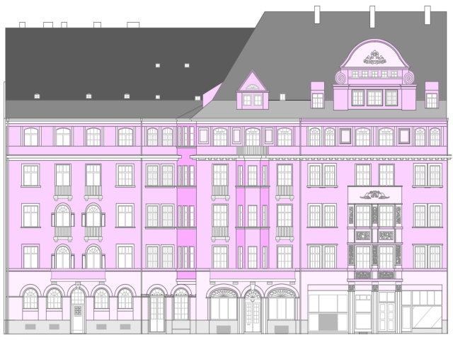 Aufmaß und Fassadenzeichnung Hotel Dresden